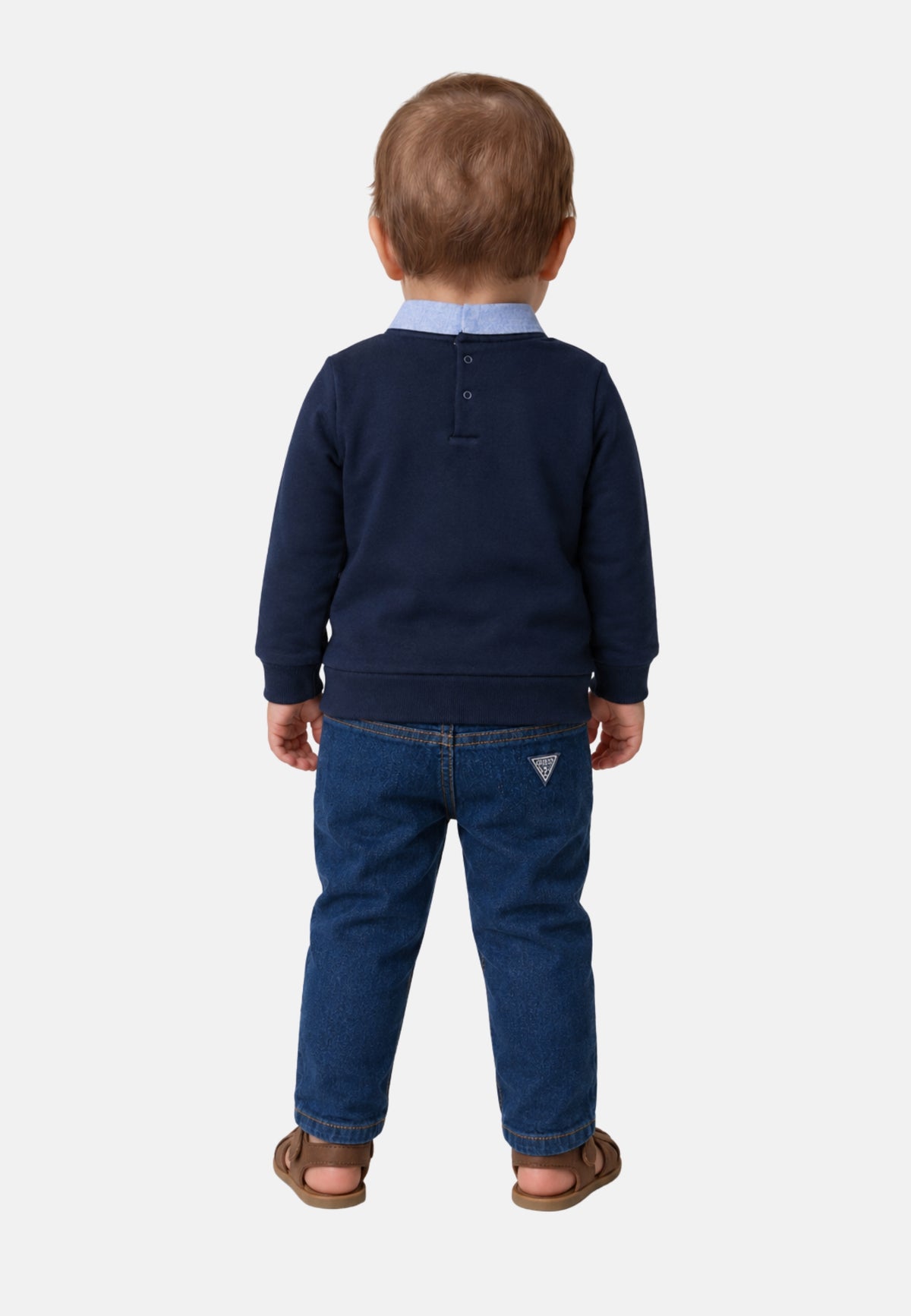 SET LS ACTIVE TOP W/OXFORD - SMART BLUE
