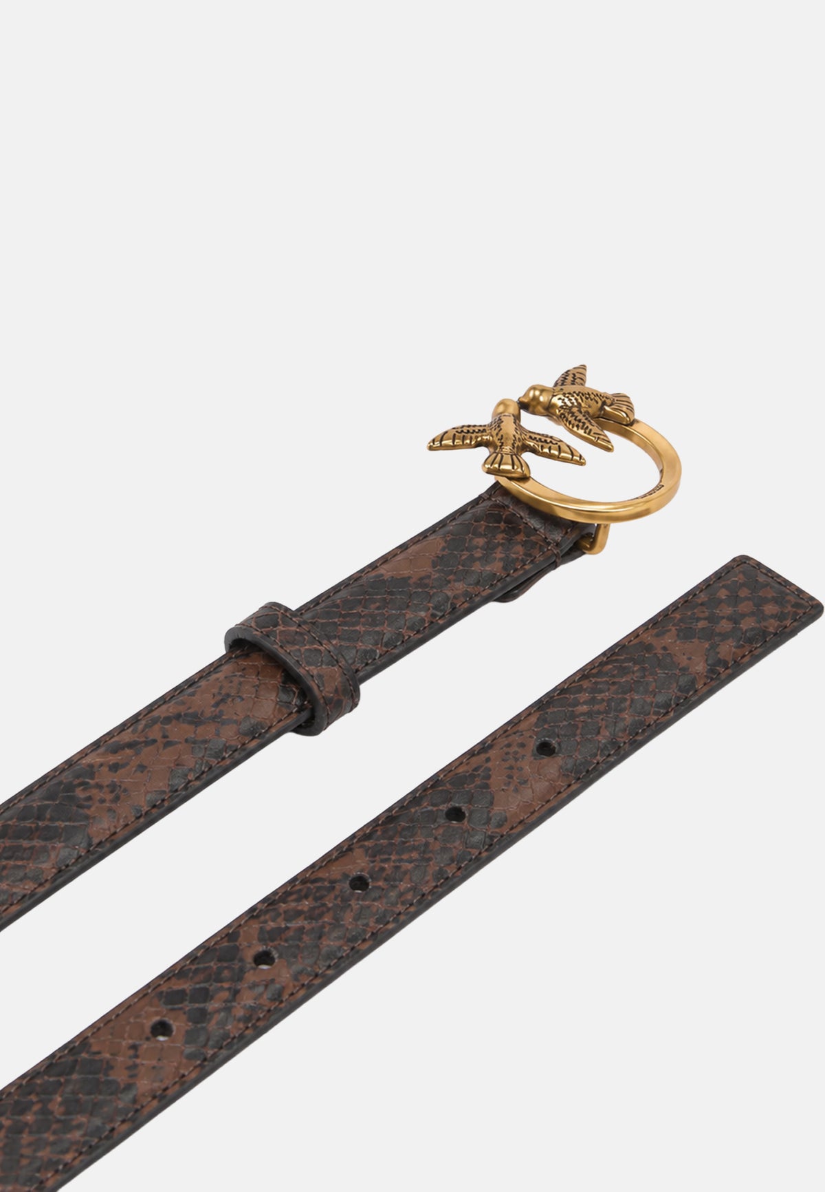 LOVE BERRY H2 BELT. LOW PYTHON PRINT - ROCCIA/MARRONE
