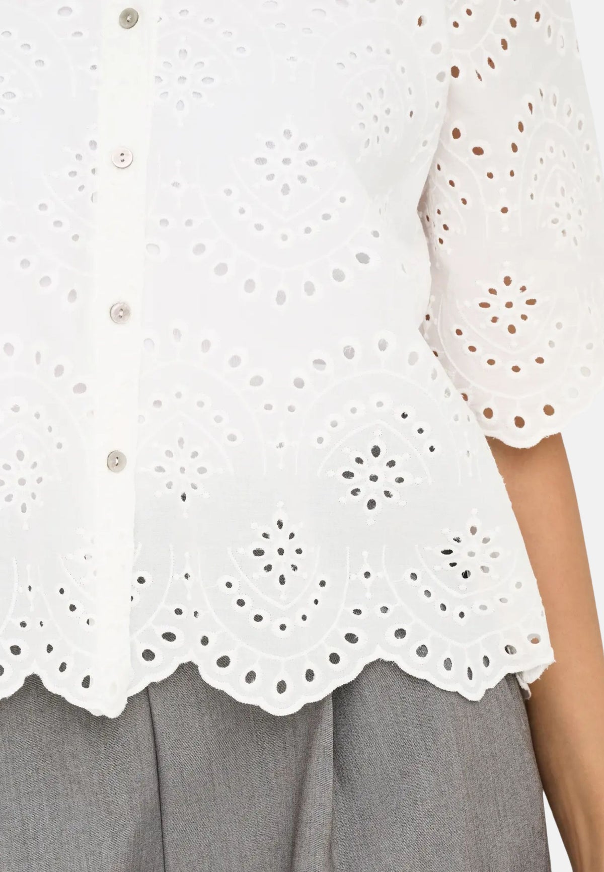 ONLVALAIS S/S SHIRT WVN NOOS - CLOUD DANCER