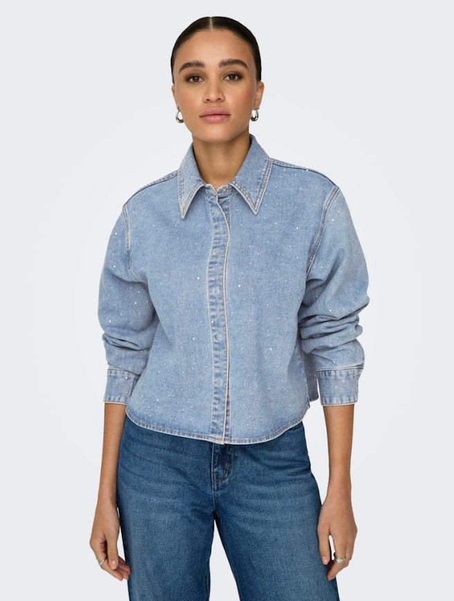 ONLMAGGIEMAY L/S RHINEST DNM SHIRT