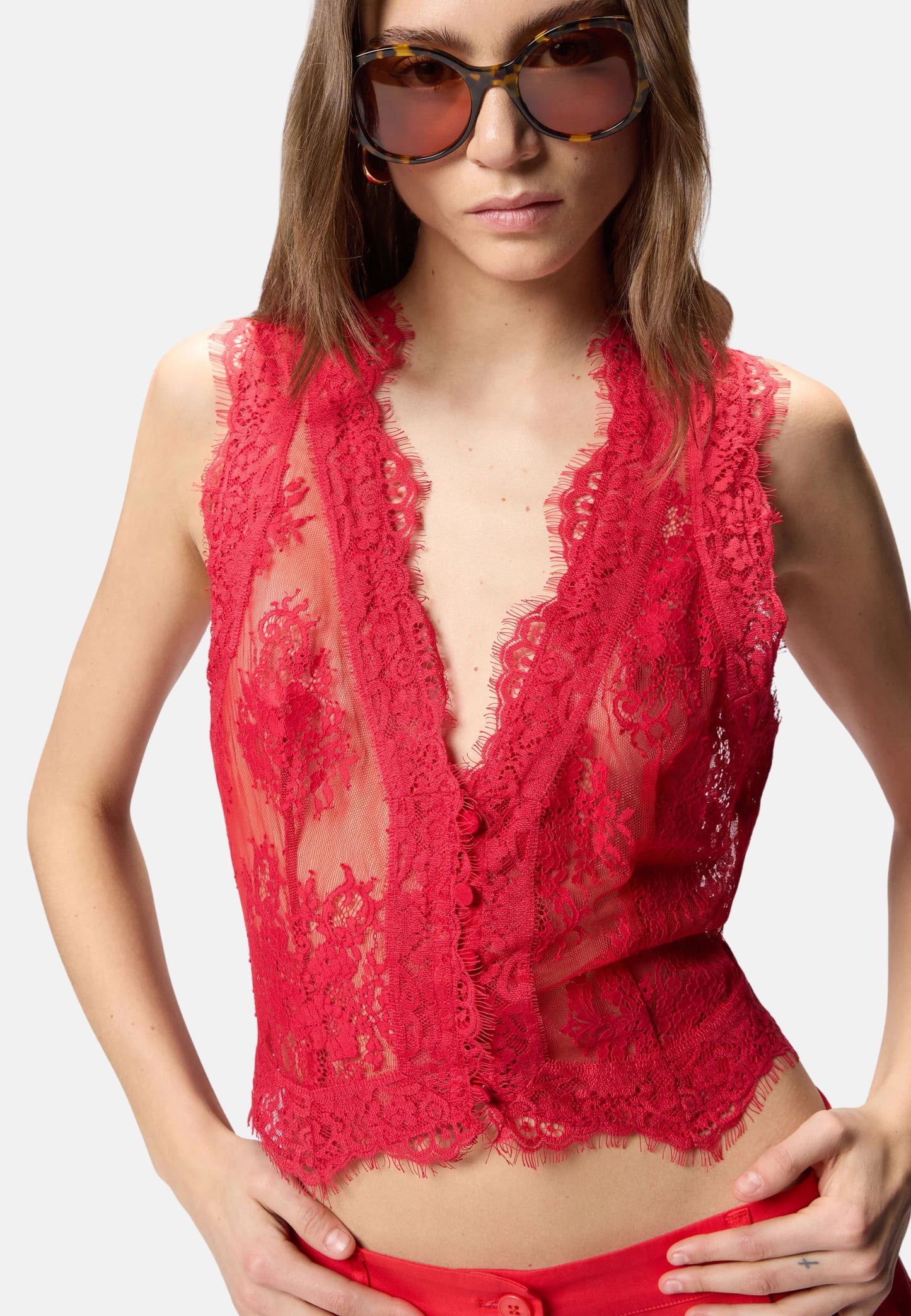 GRAZIOSO GILET PATCH PIZZI VALENCIENNE - RED