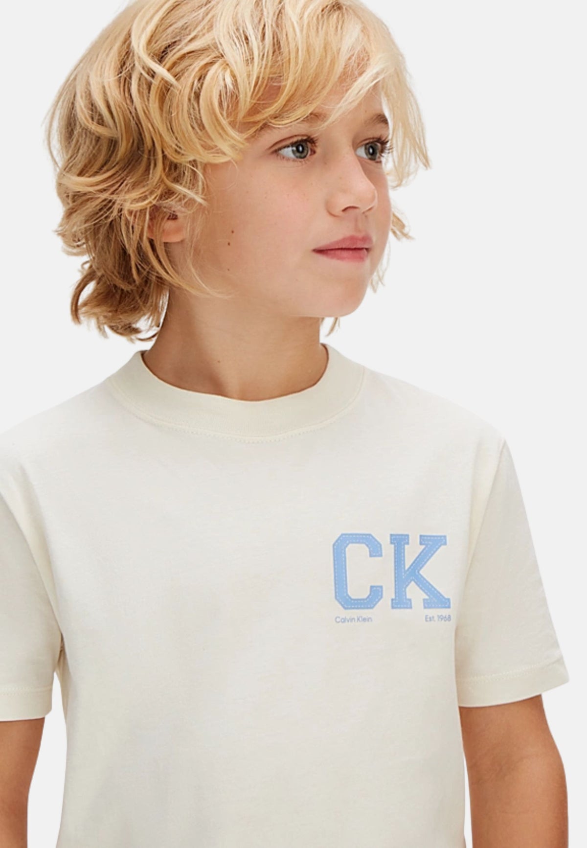 CK CHEST LOGO SS T-SHIRT - VANILLA ICE