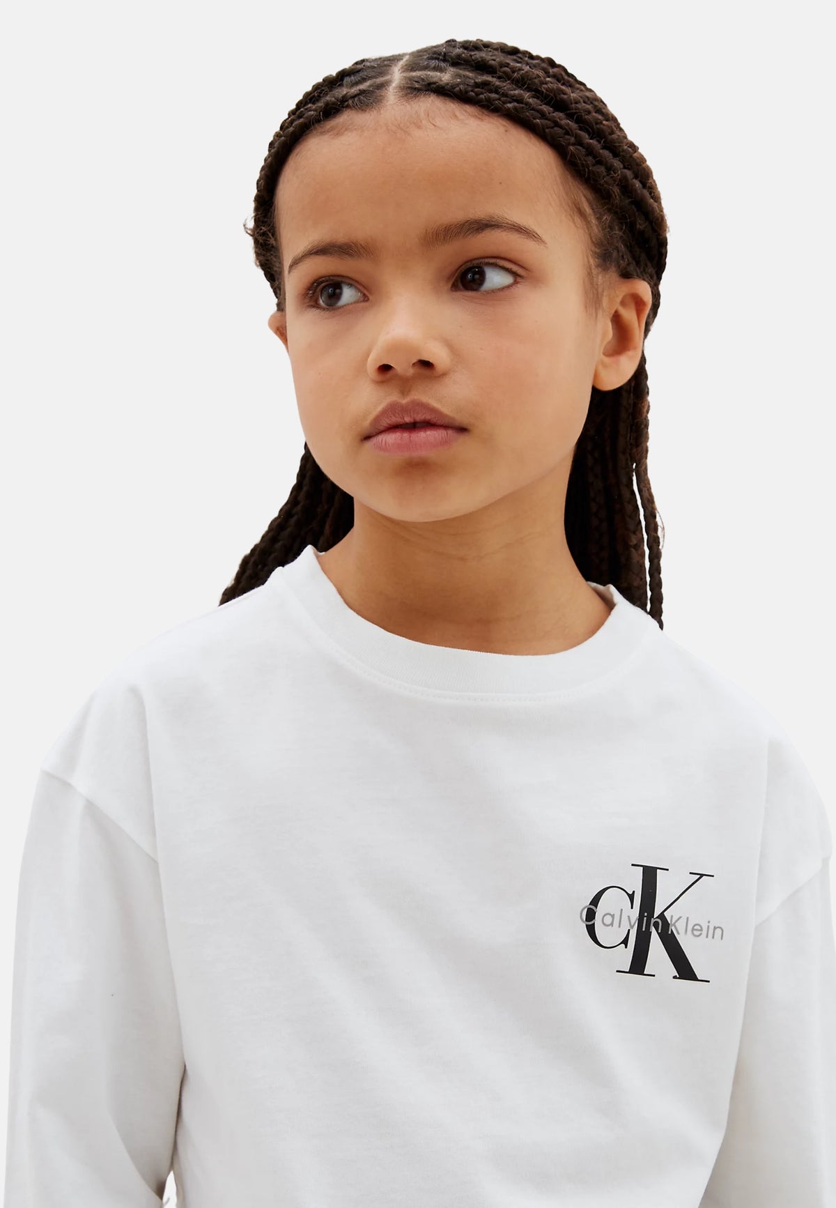 SMALL CHEST MONOLOGO LS T-SHIRT - BRIGHT WHITE