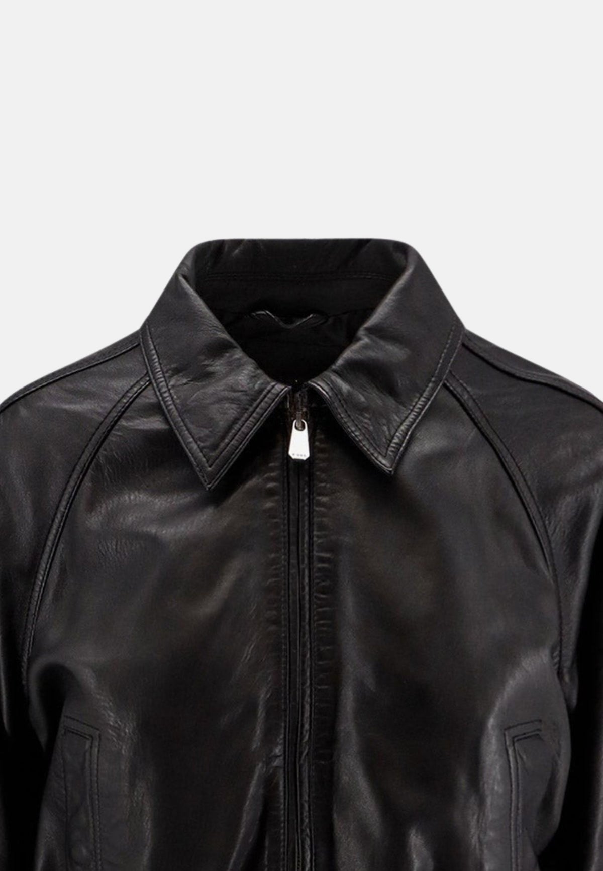 BARBRA BOMBER PELLE LAVATA - BLACK
