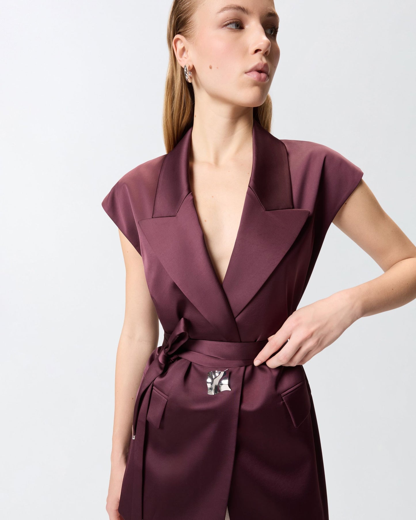 MELANZANA GIACCA SATIN - RED