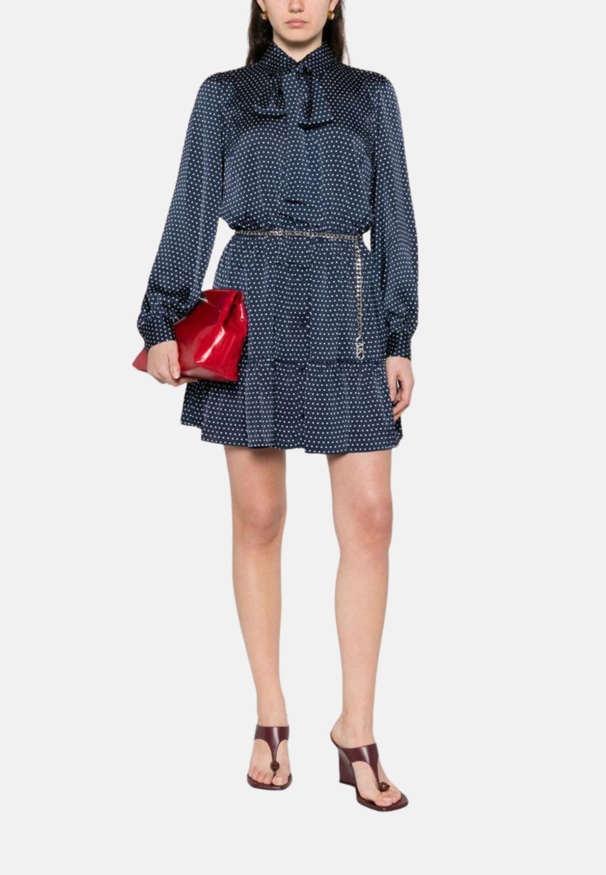 ABITO A POIS CHEMISIERE MANICA LUNGA - MIDNIGHT BLUE