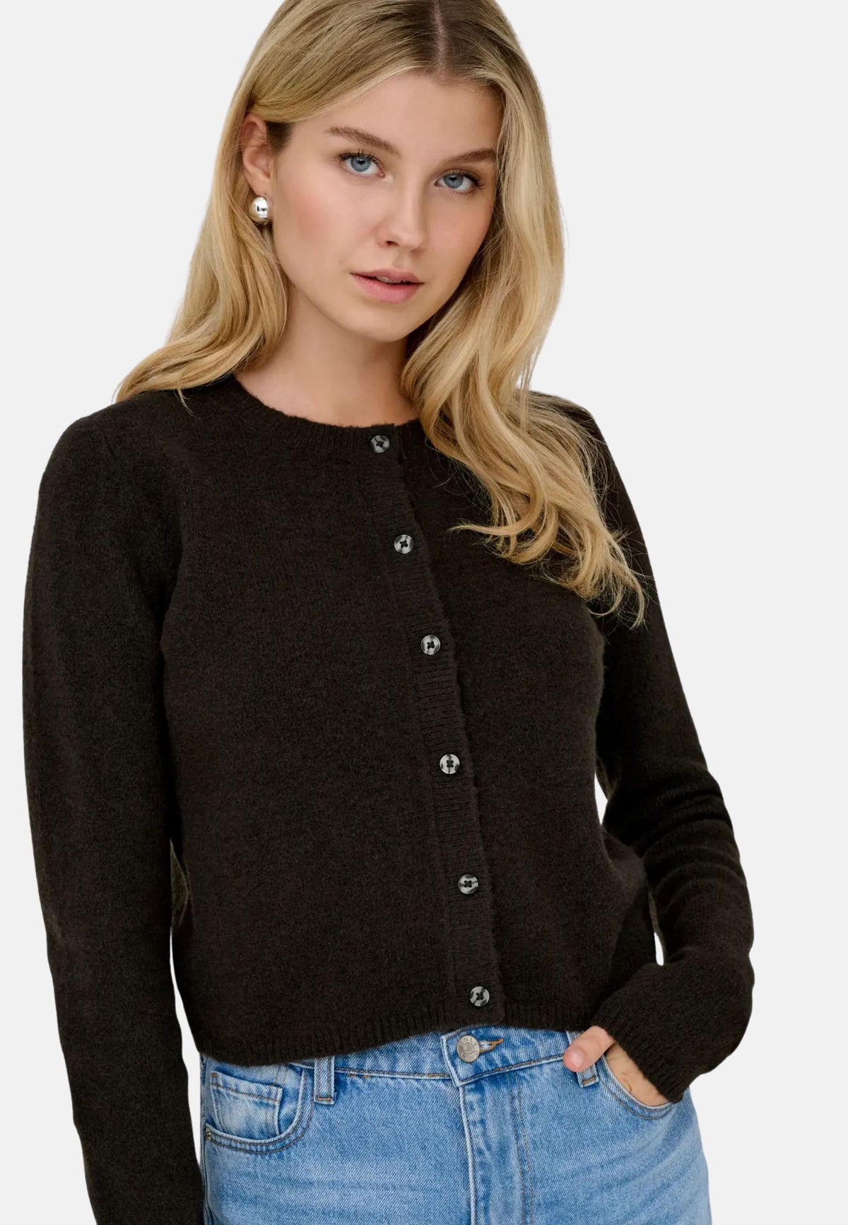 JDYCHOLEL/S CARDIGAN KNT NOOS - CHOCCOLATE TORTE/MELANGE W.