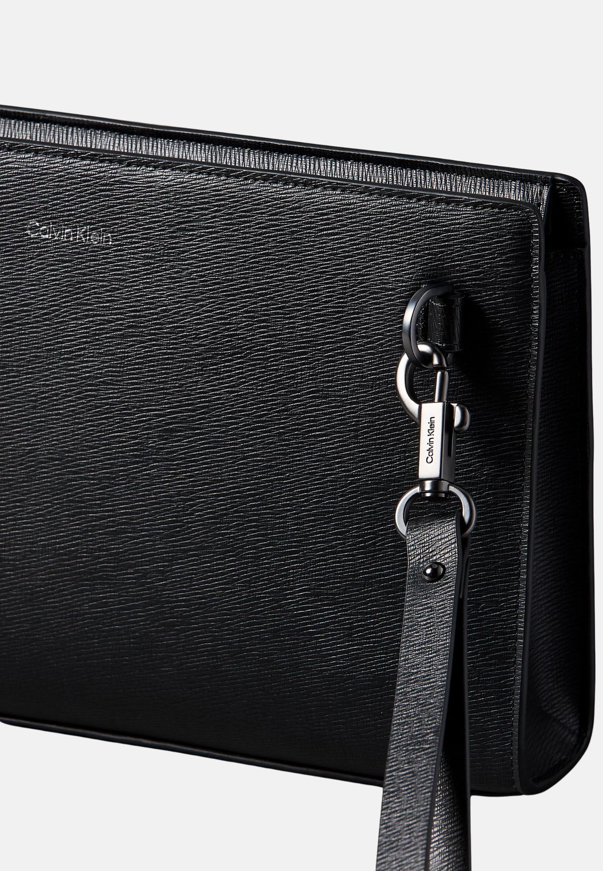 EMBLEM HW POUCH WITH HANDLE - BLACK