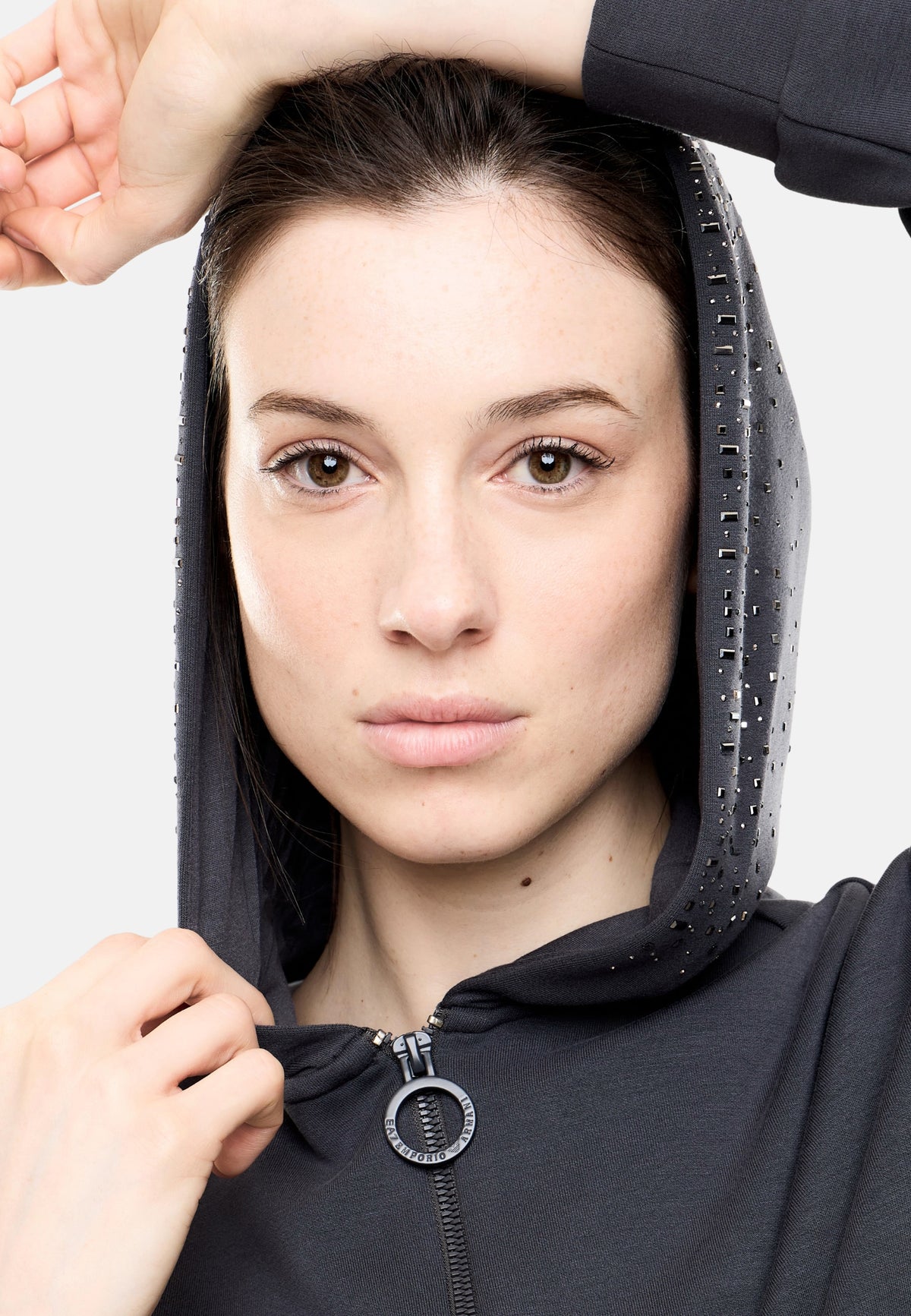FELPA APERTA CON ZIP - ASPHALT