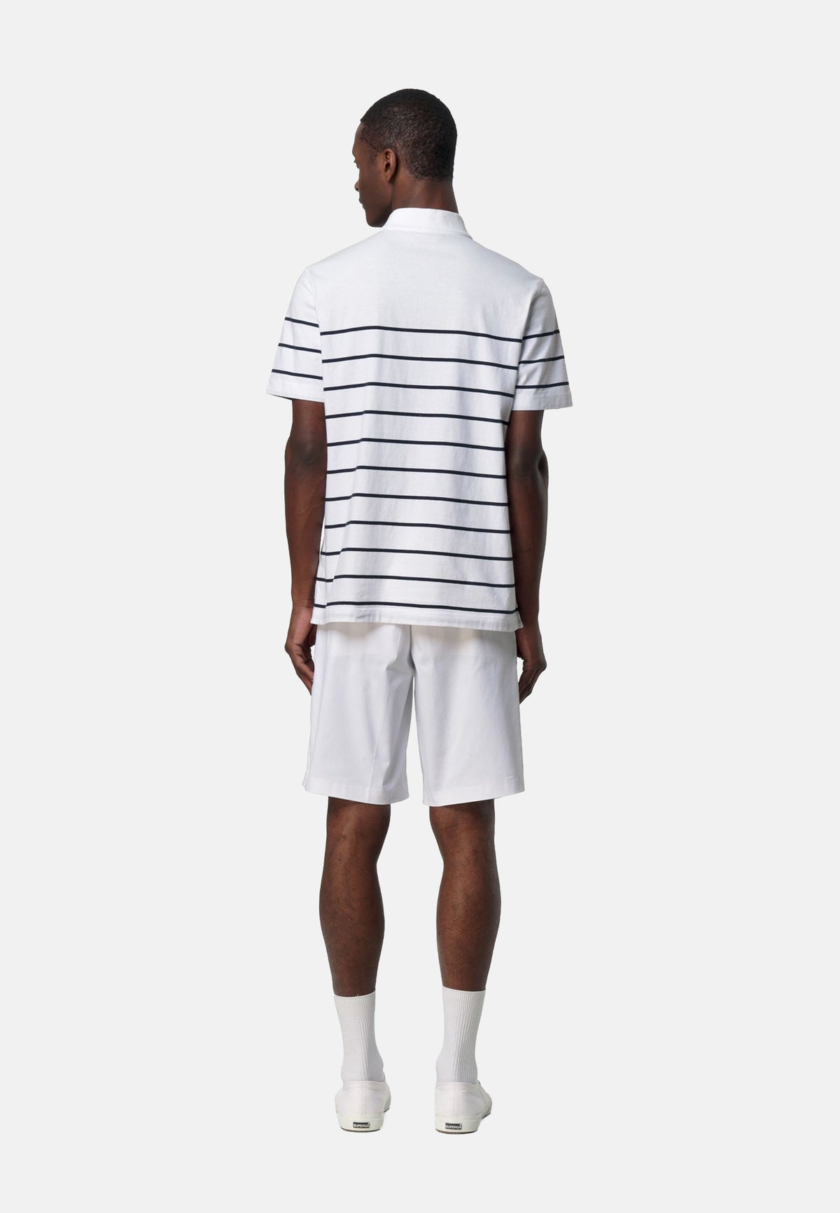 LAYO-FRENCH JERSEY YARN DYED - WHITE-BLUE DEPHT