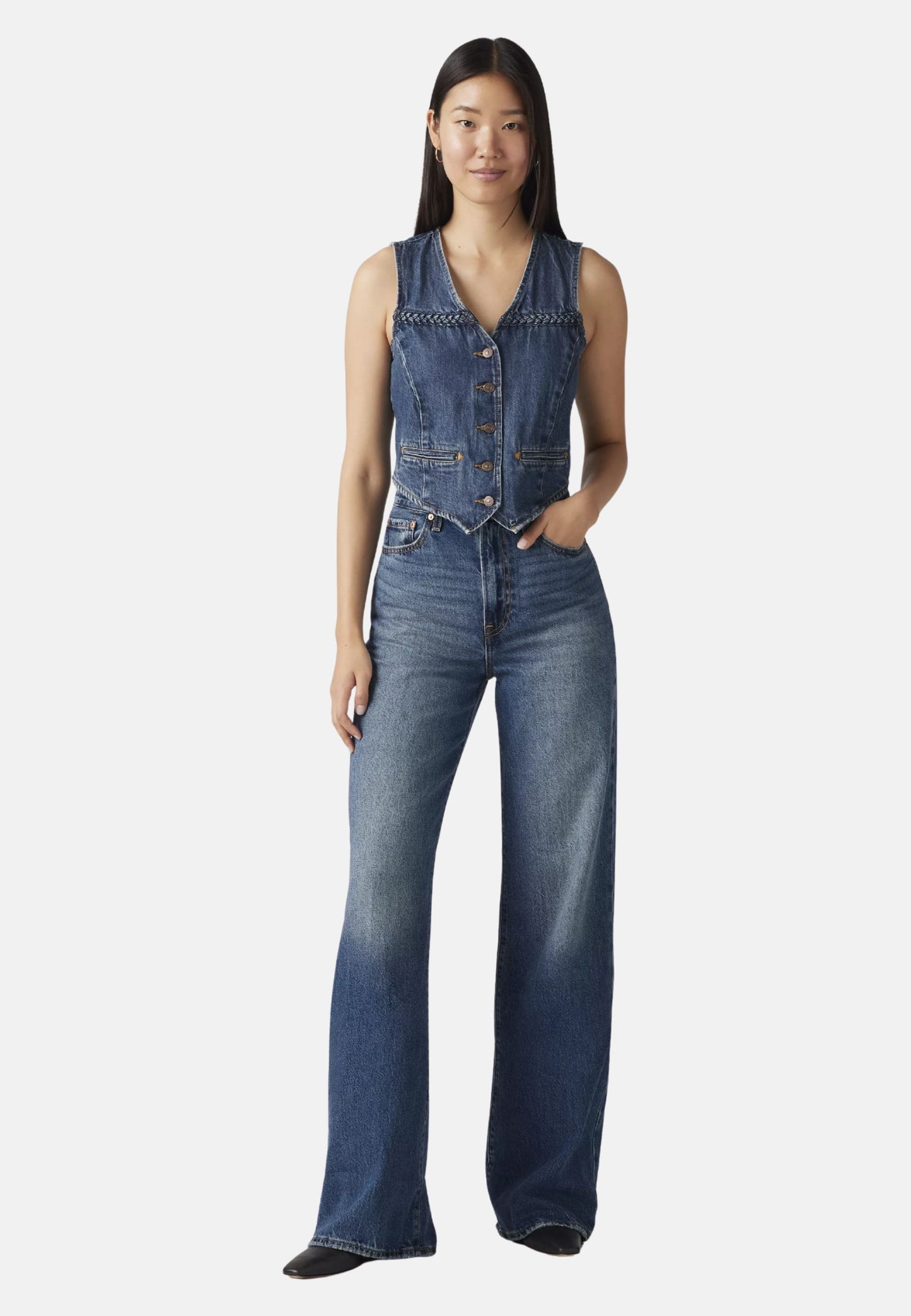 RIBCAGE WIDE LEG - blu