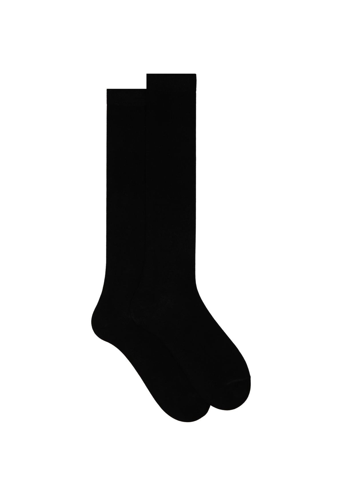 CALZINO LUNGO TINTA UNITA MAGLIA RASATA - NERO