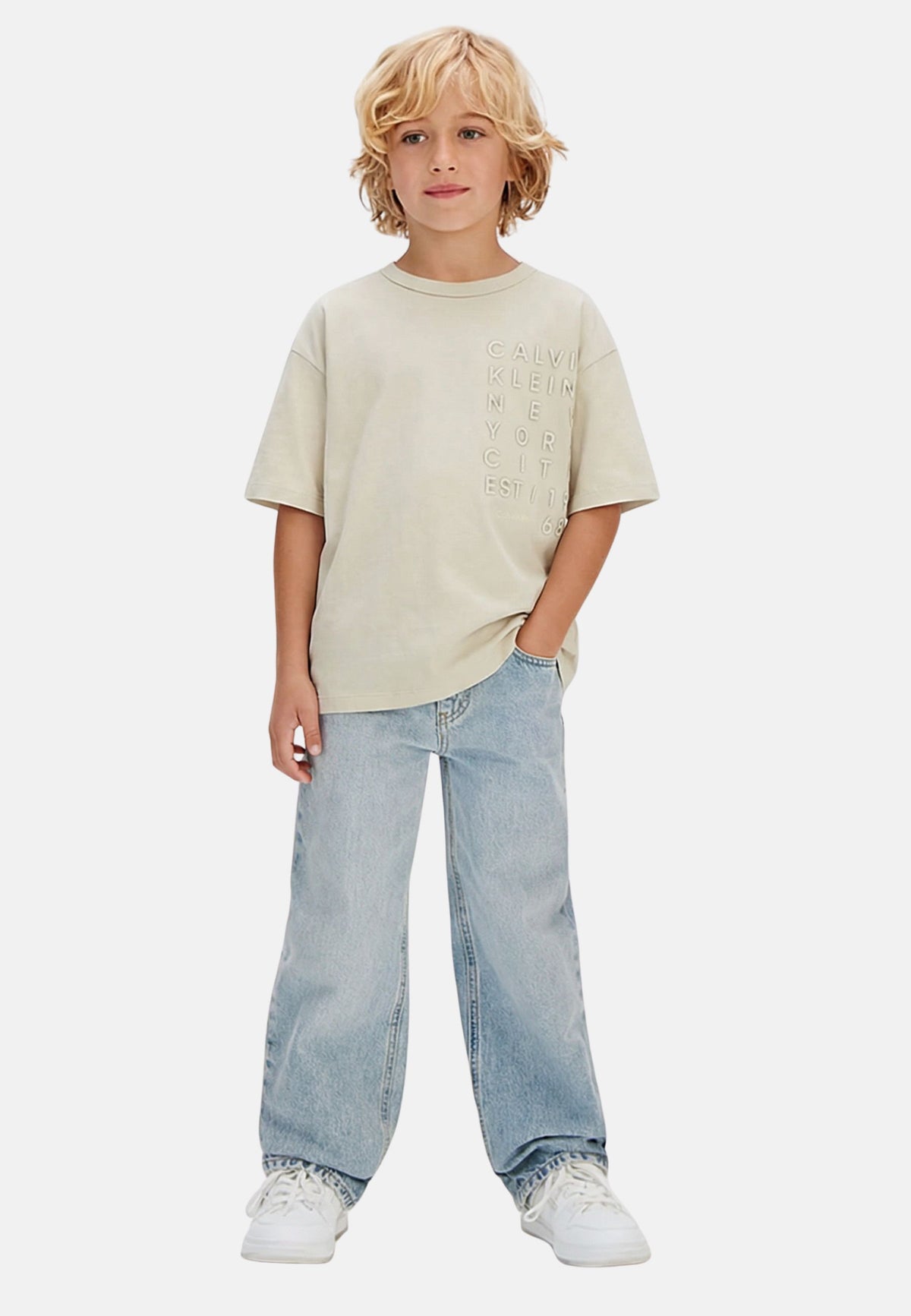 SQUARE LOGO T-SHIRT - OATMEAL