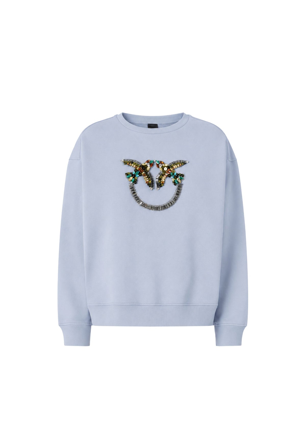NELLY MAGLIA FELPA RICAMO LOGO CASTONI - LIGHT BLUE