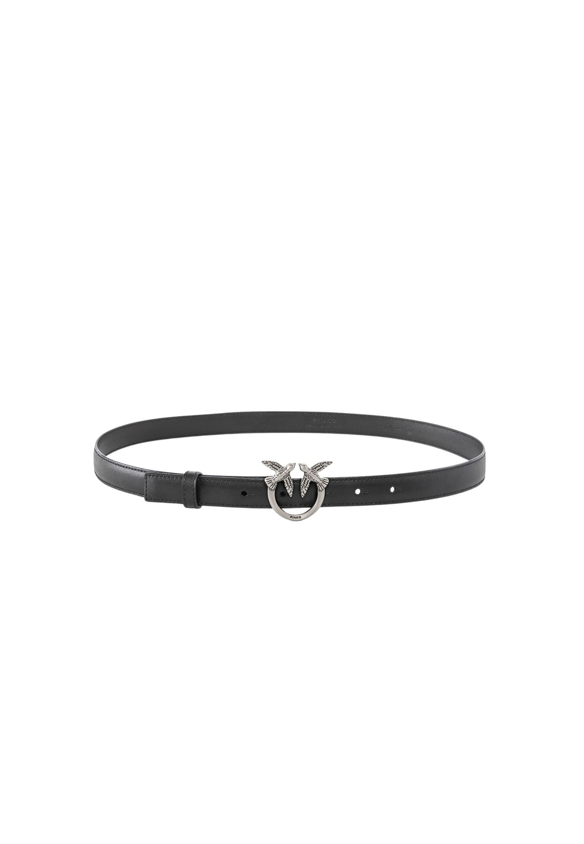 LOVE BERRY H2 BELT. LOW VITELLO SETA - BLACK-ARGENTO