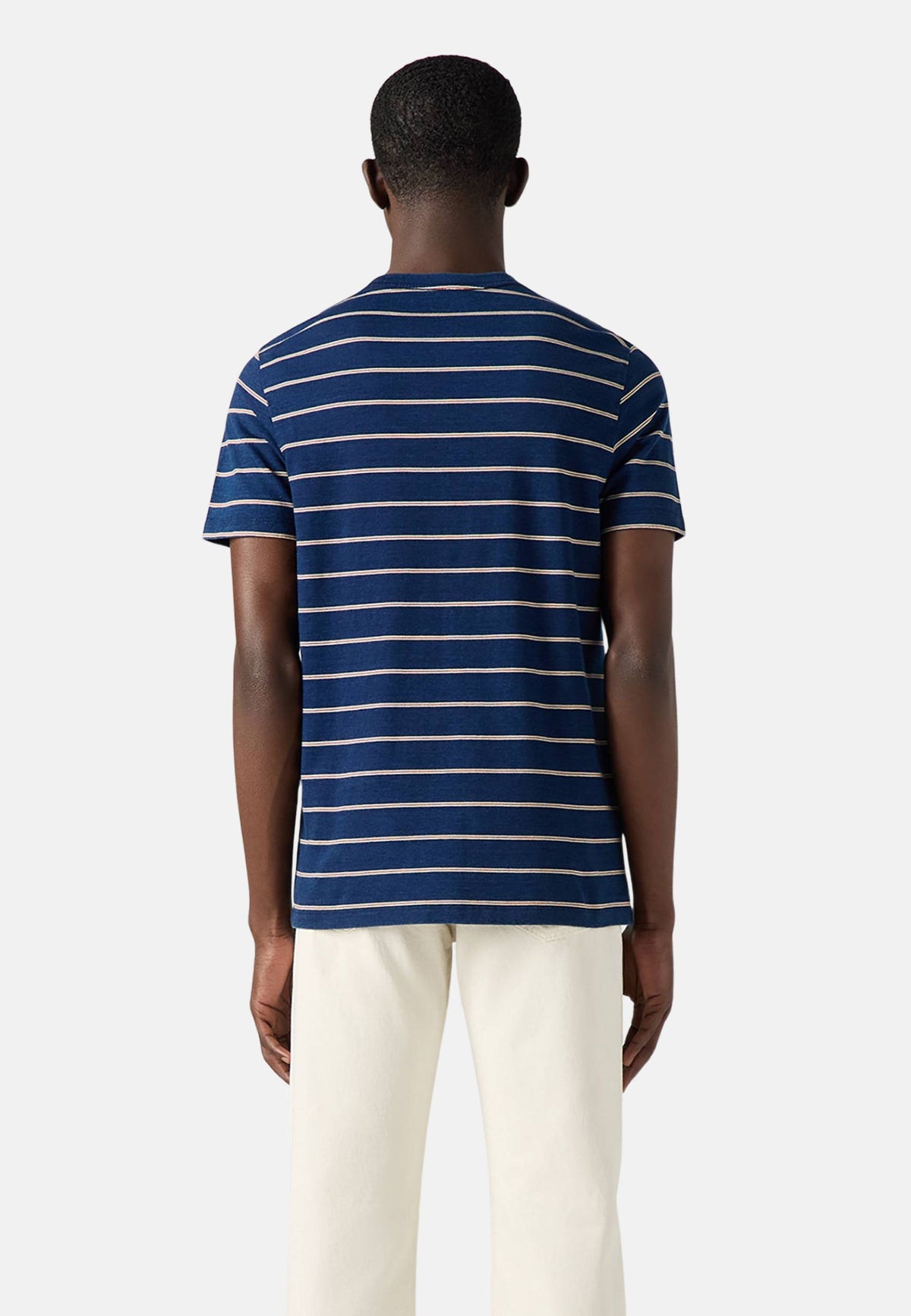 SS ORIGINAL HM TEE - RIGATA BLU