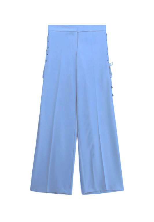 PANTALONE A ZAMPA - AZZURRO
