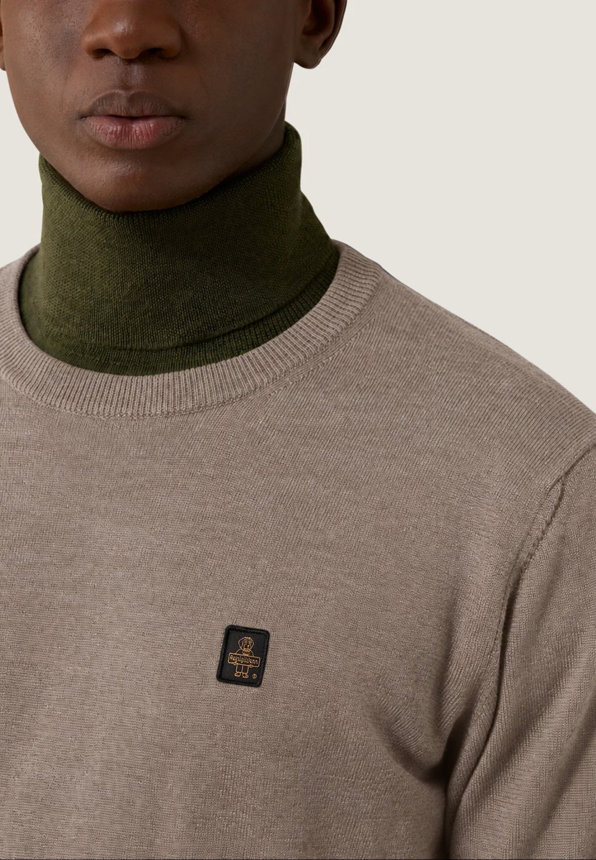 PULLOVER GIROCOLLO - BEIGE TAUPE
