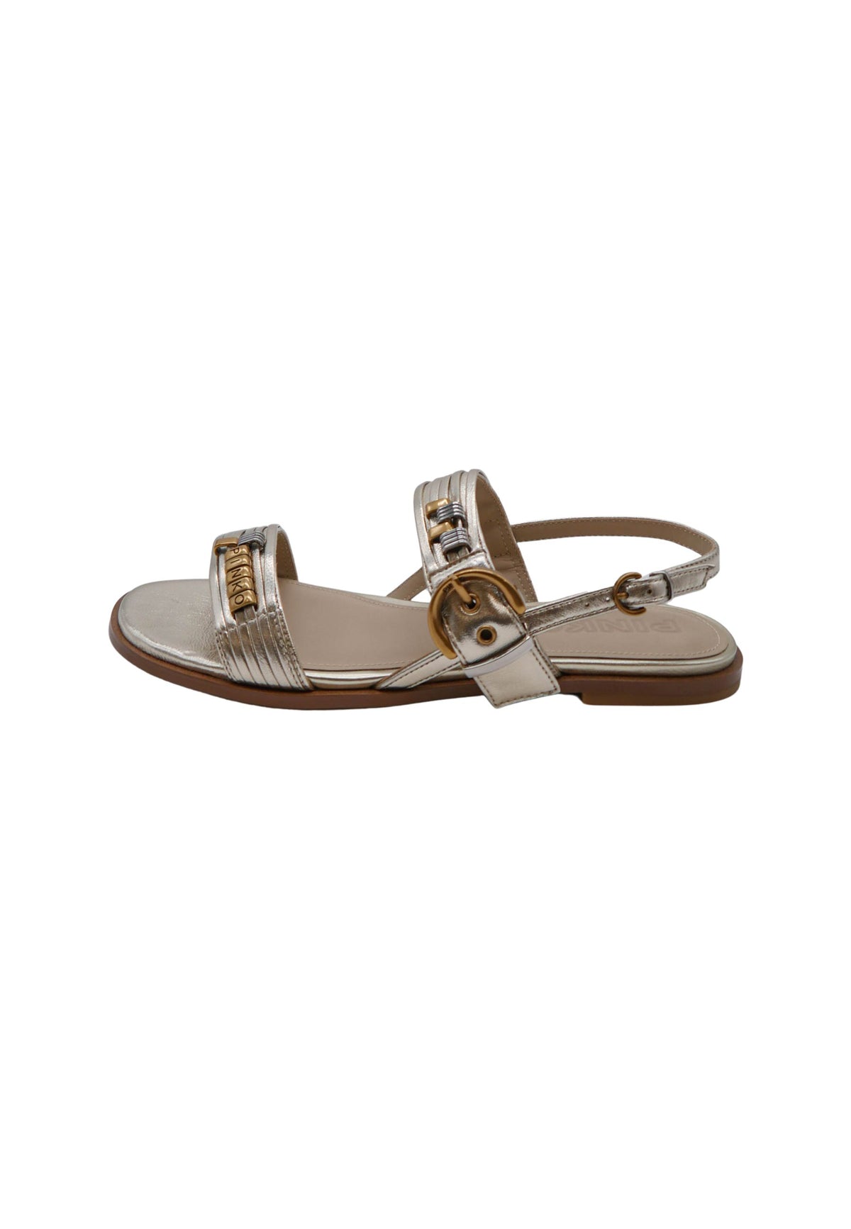 MILLY 08 SANDAL LAMINATED NAPPA - PLATINUM