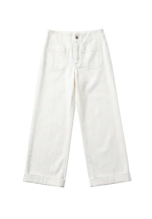 JEANS A PALAZZO - OFF WHITE