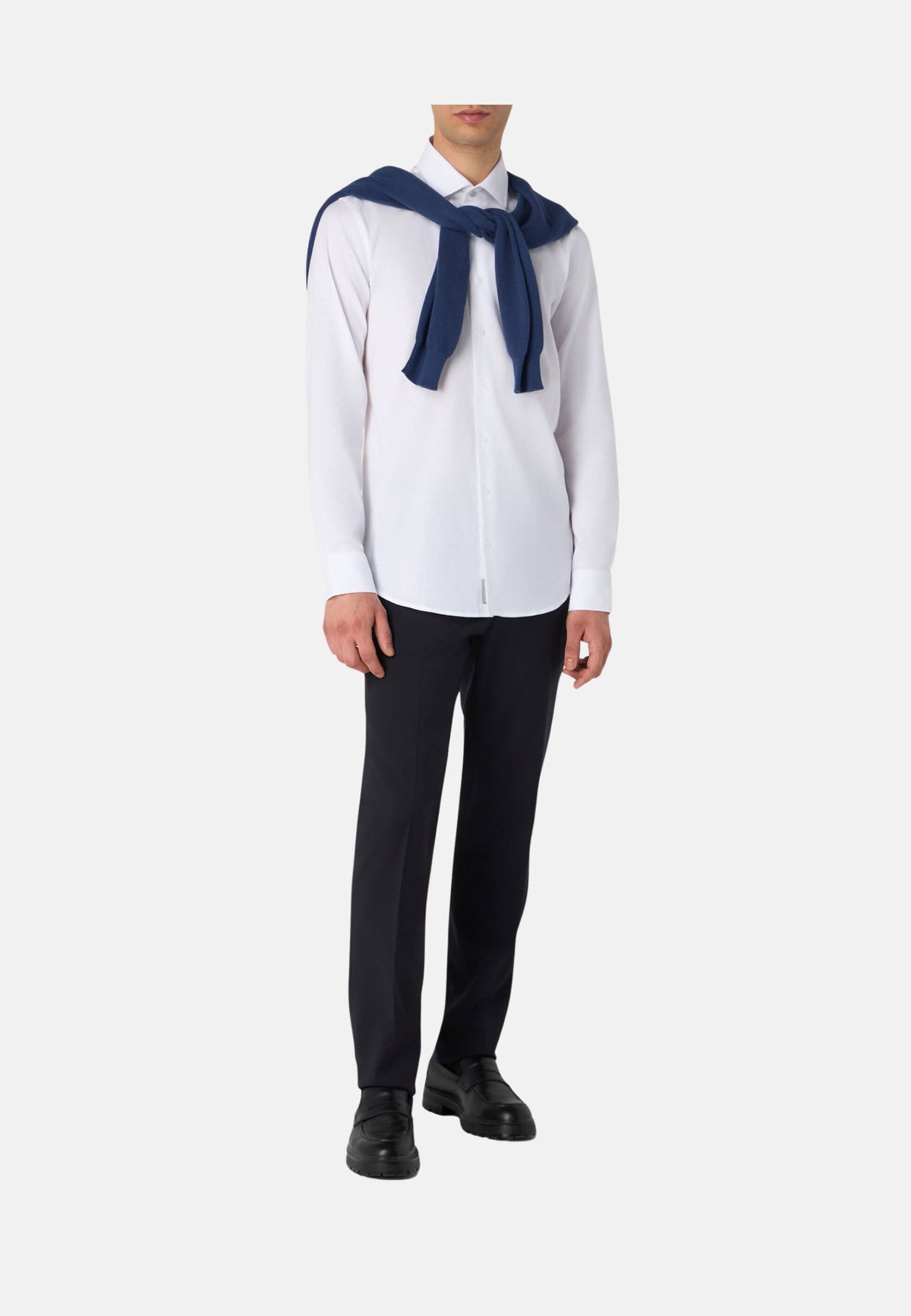 PINPOINT OXFORD SLIM SHIRT - WHITE