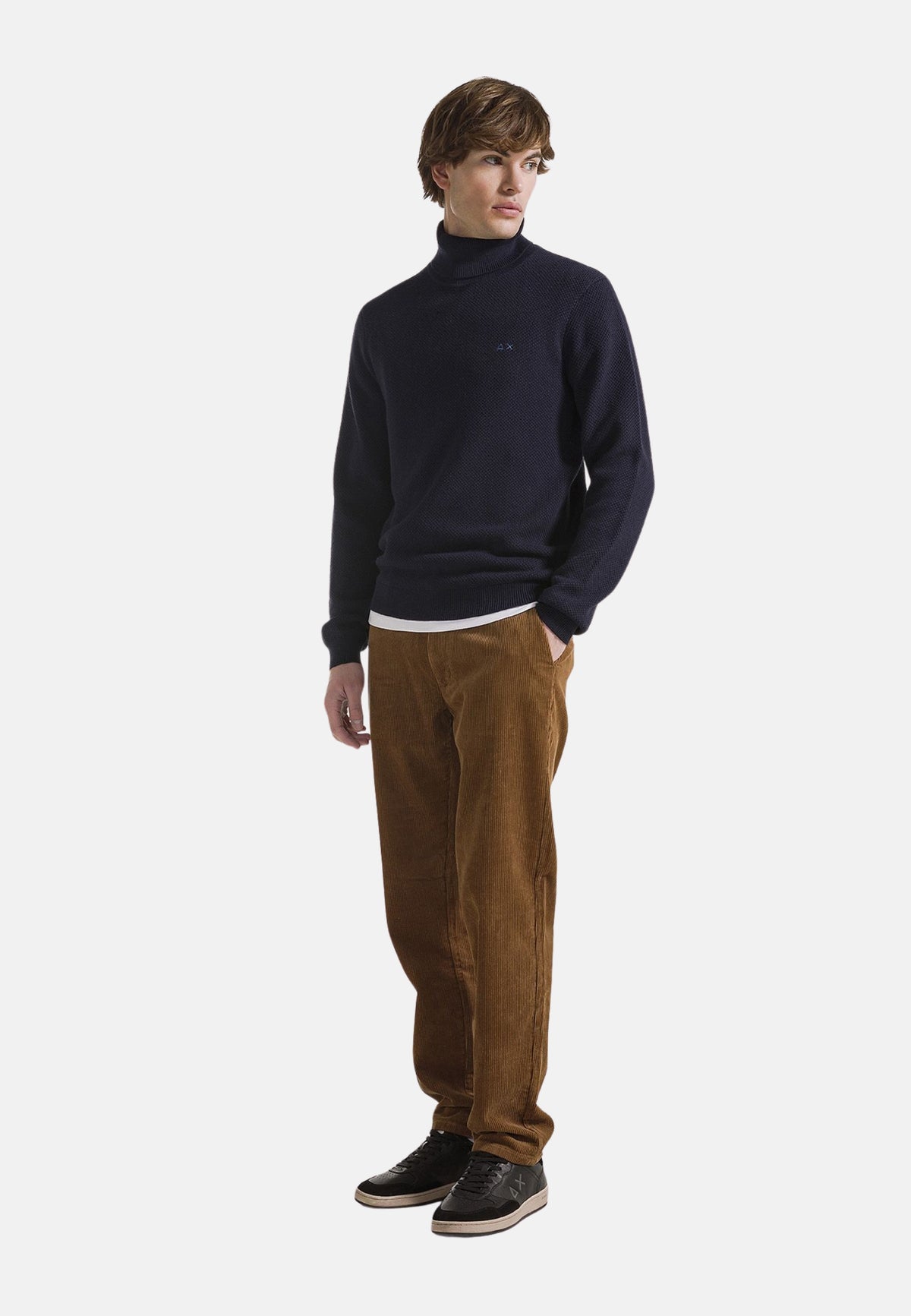 TURTLE SWEATER RICE KNITWAY L/S - NAVY BLUE