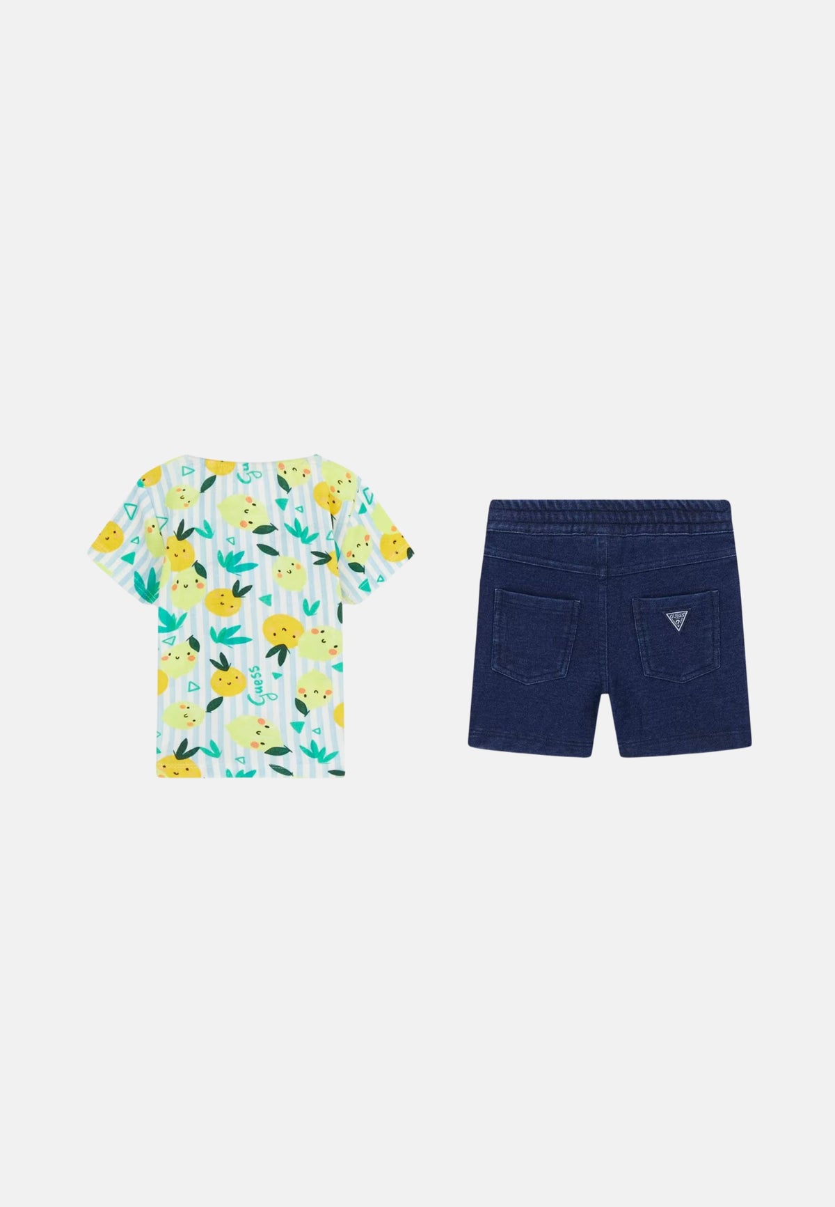 SET SS POLO+KNIT DENIM SHORTS - MULTICOLOR