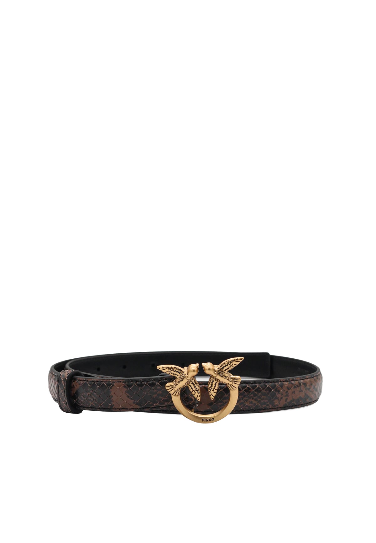 LOVE BERRY H2 BELT. LOW PYTHON PRINT - ROCCIA/MARRONE