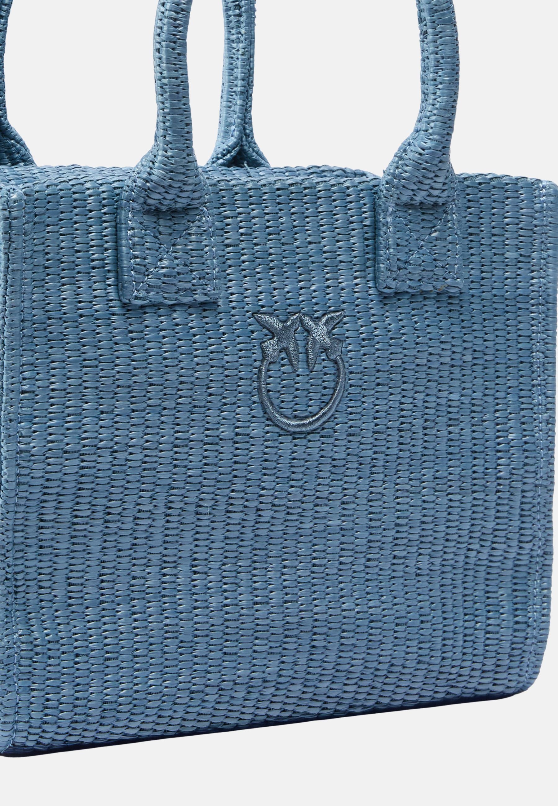 BEACH SHOPPER MINI RAFIA - LIGHT BLUE