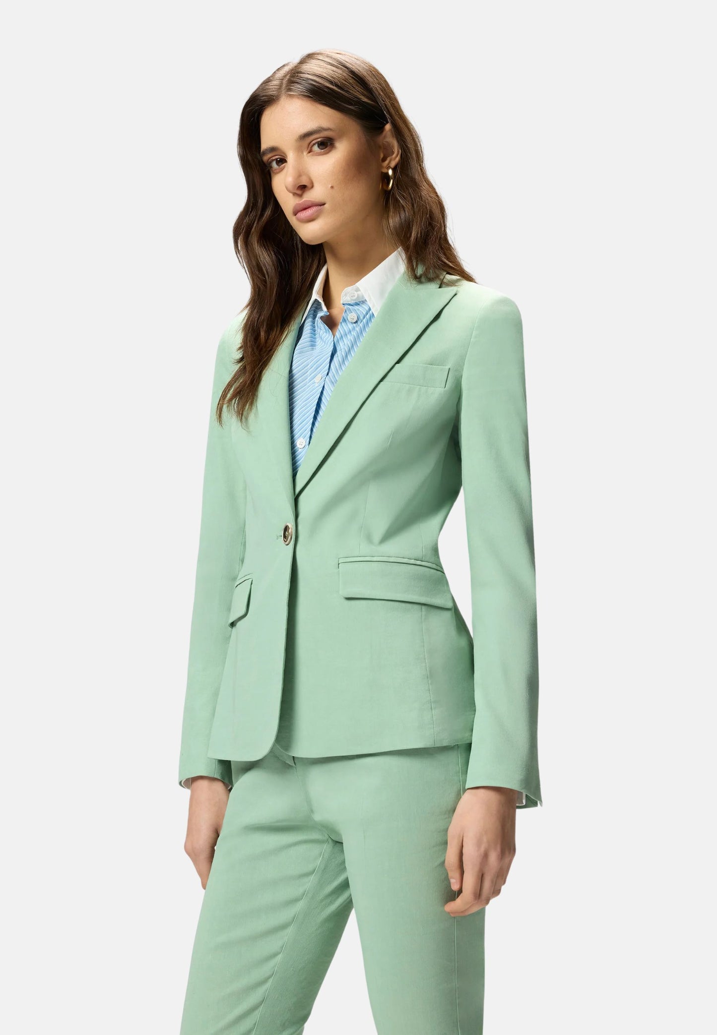 FREDA GIACCA LINO STRETCH - GREEN