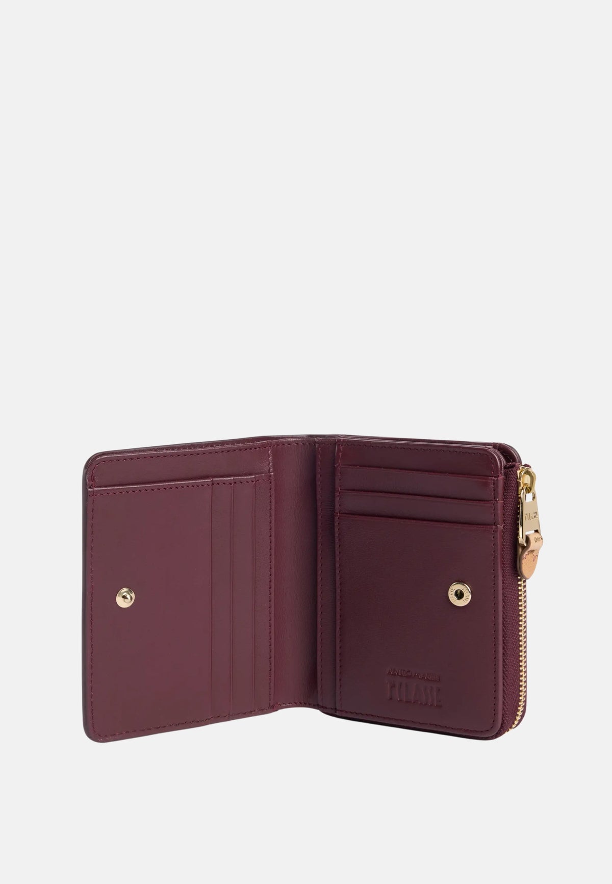 SMALL ZIP-FOLD WALLET - BURGUNDY