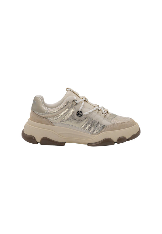 ATHENA 01 SNEAKER LAMINATED COW SUEDE - PLATINUM