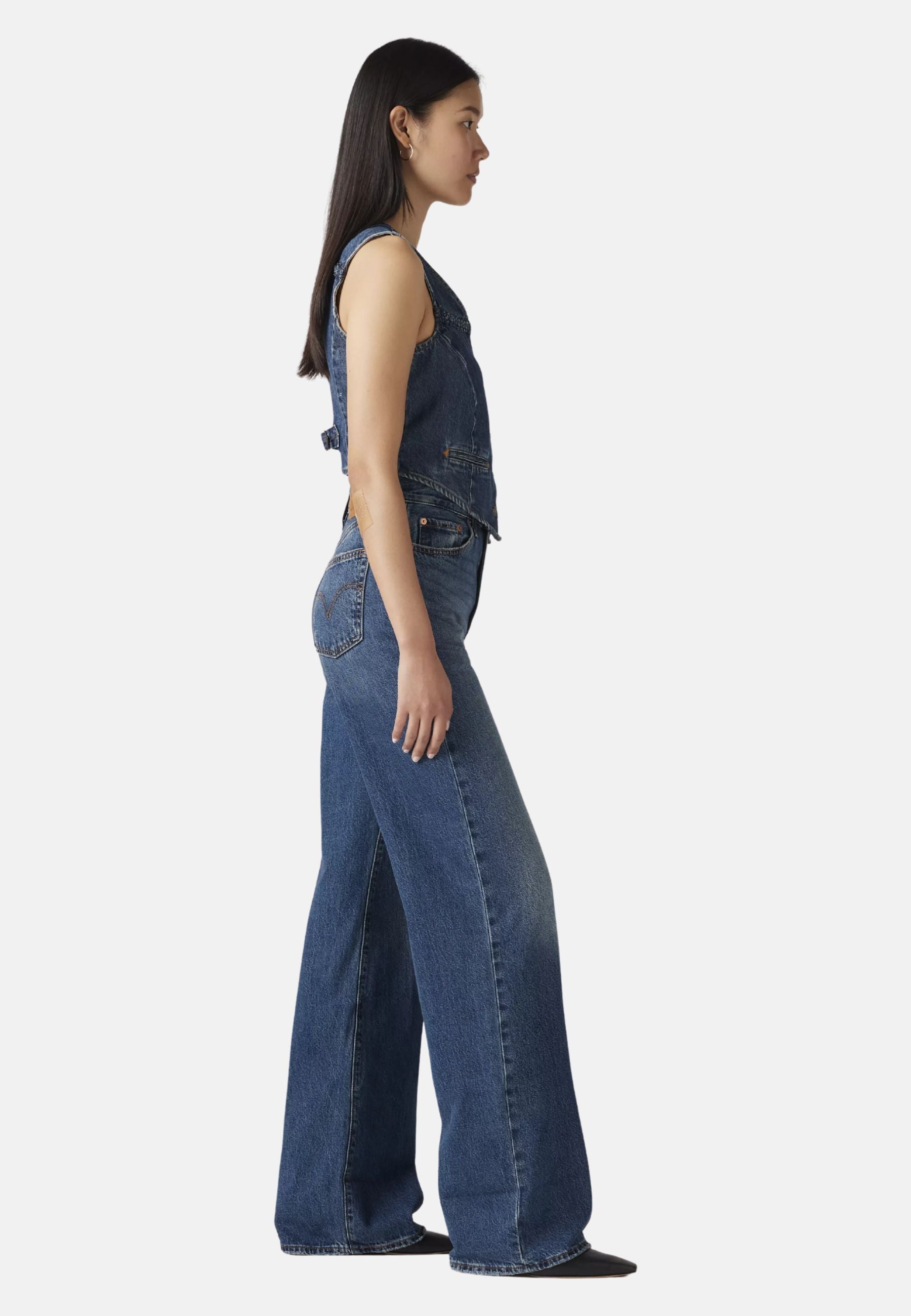 RIBCAGE WIDE LEG - blu