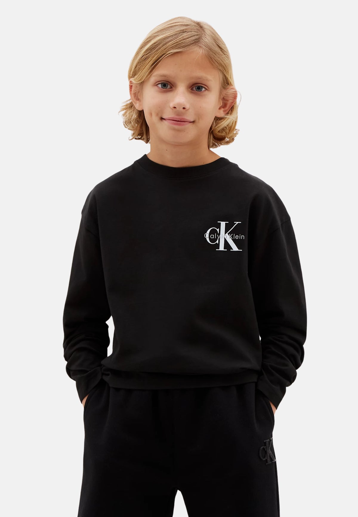 SMALL CHEST MONOLOGO LS T-SHIRT - PVH BLACK