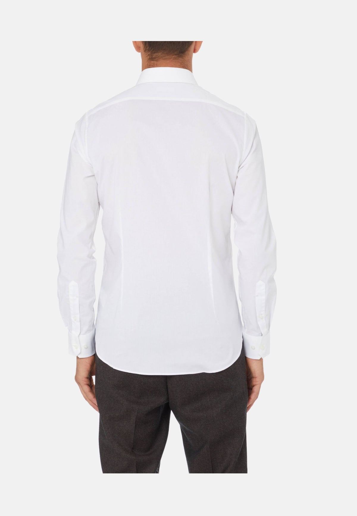 POPLIN STRETCH SLIM SHIRT - WHITE