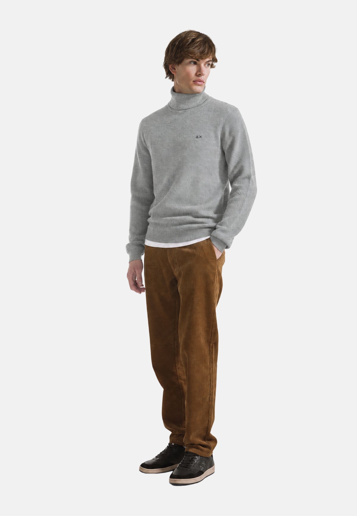 TURTLE SWEATER RICE KNITWAY L/S - GRIGIO CHIARO