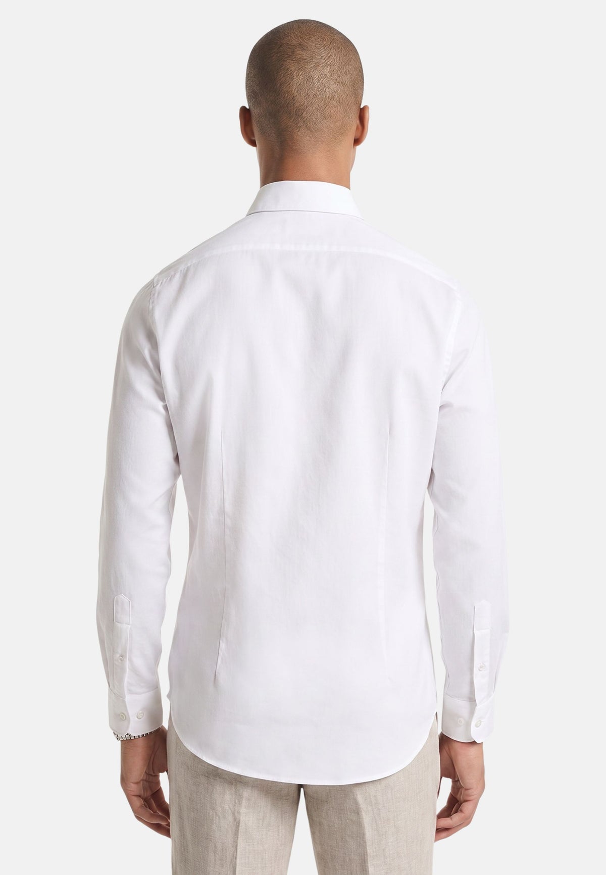 DOBBY ENGINEERD MODERN FIT SHIRT - WHITE