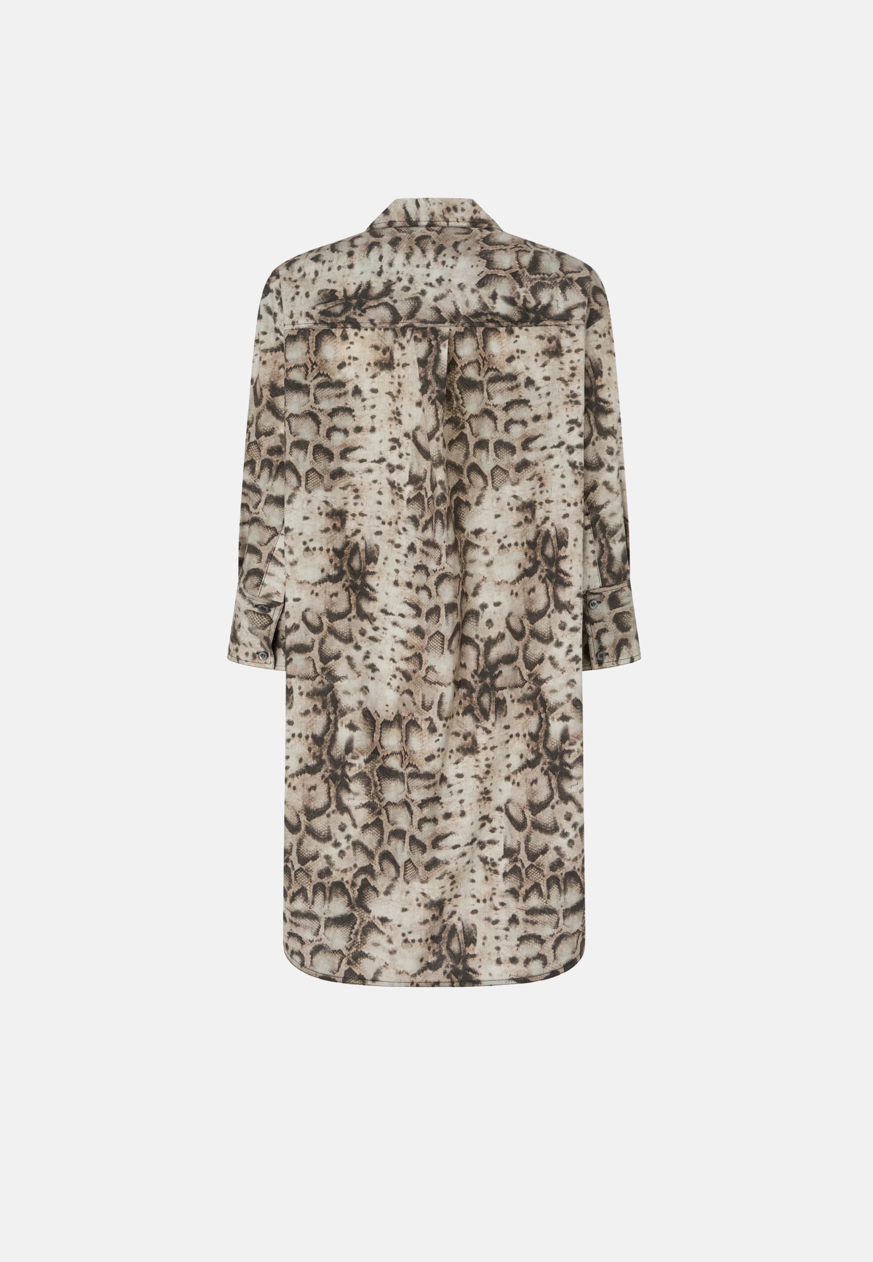 AGRA ABITO POPELINE STAMPA SNAKE - BEIGE/NERO
