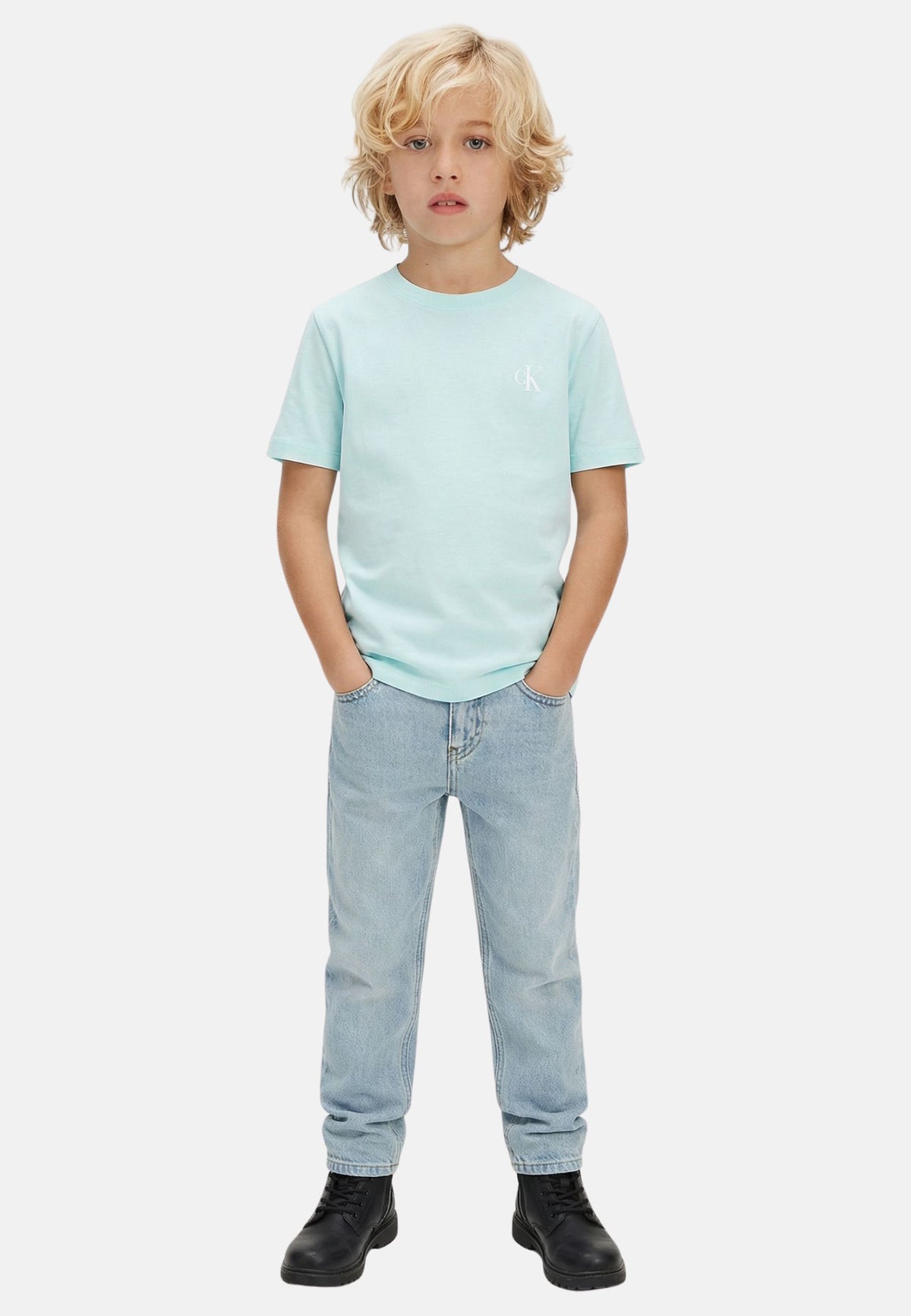 2PACK MONOGRAM TOP - BISCOTTO/AZZURRO