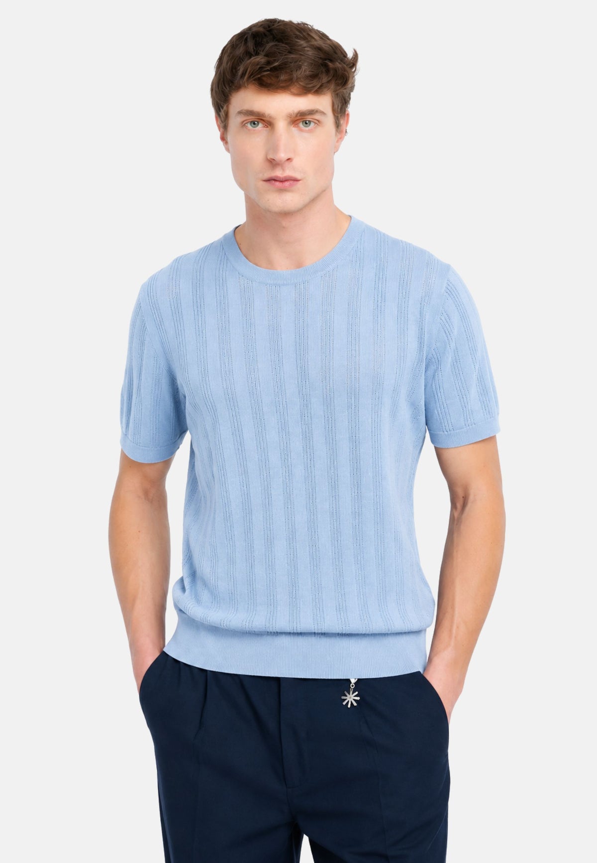 T-SHIRT M/M IN FILO - AZZURRO