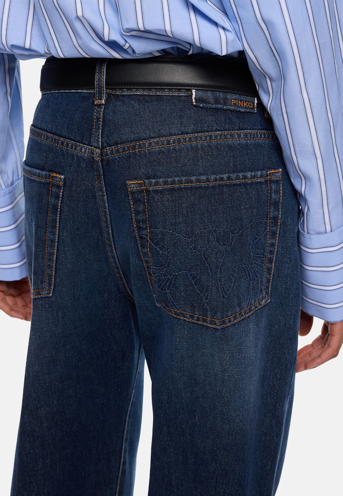 WANDA WIDE LEG BLUE DENIM MEDIUM WASH - LAVAGGIO SCURO