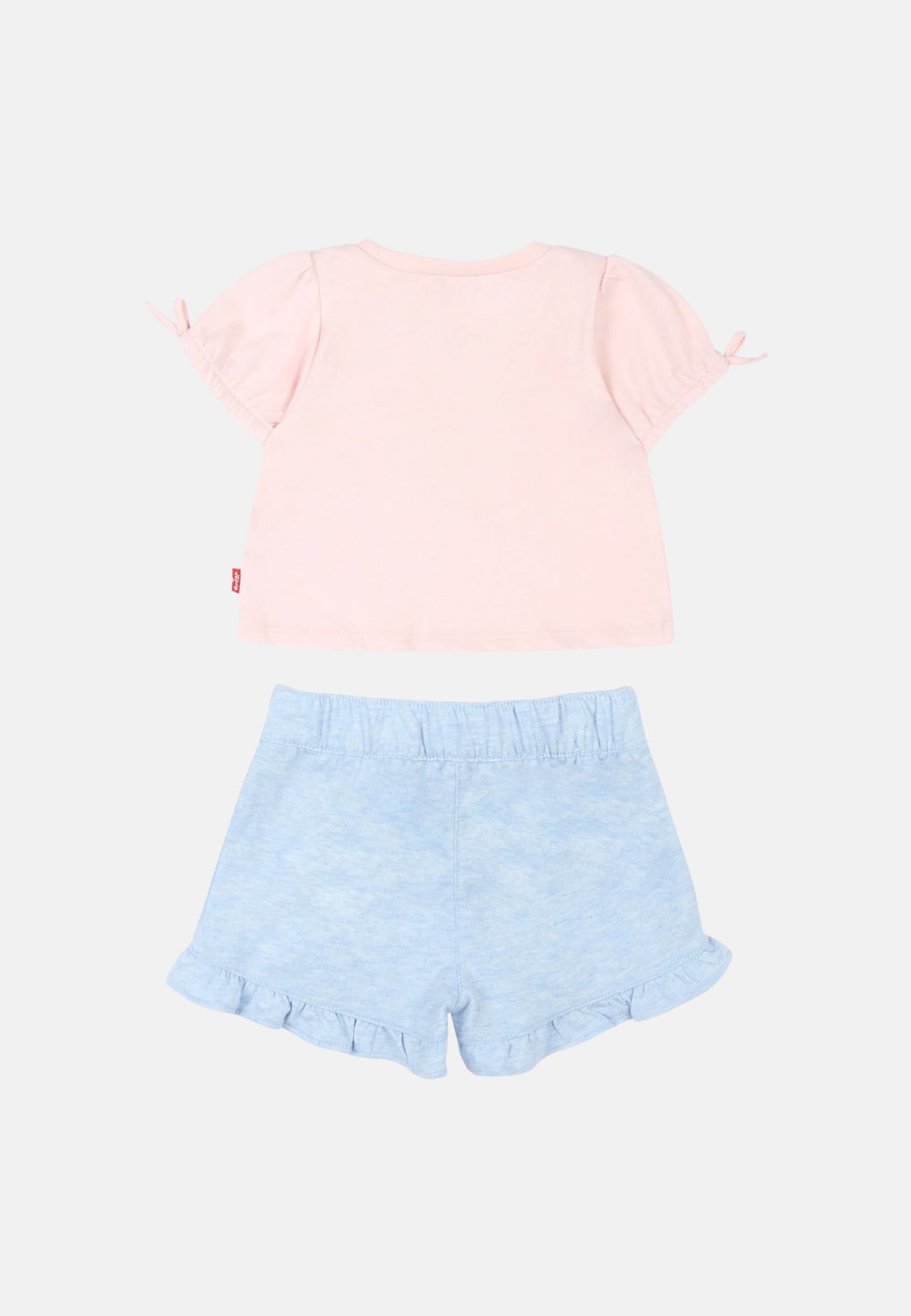 LVG BOW SLV TEE & BELTED SHORT SET - CRYSTAL PINK