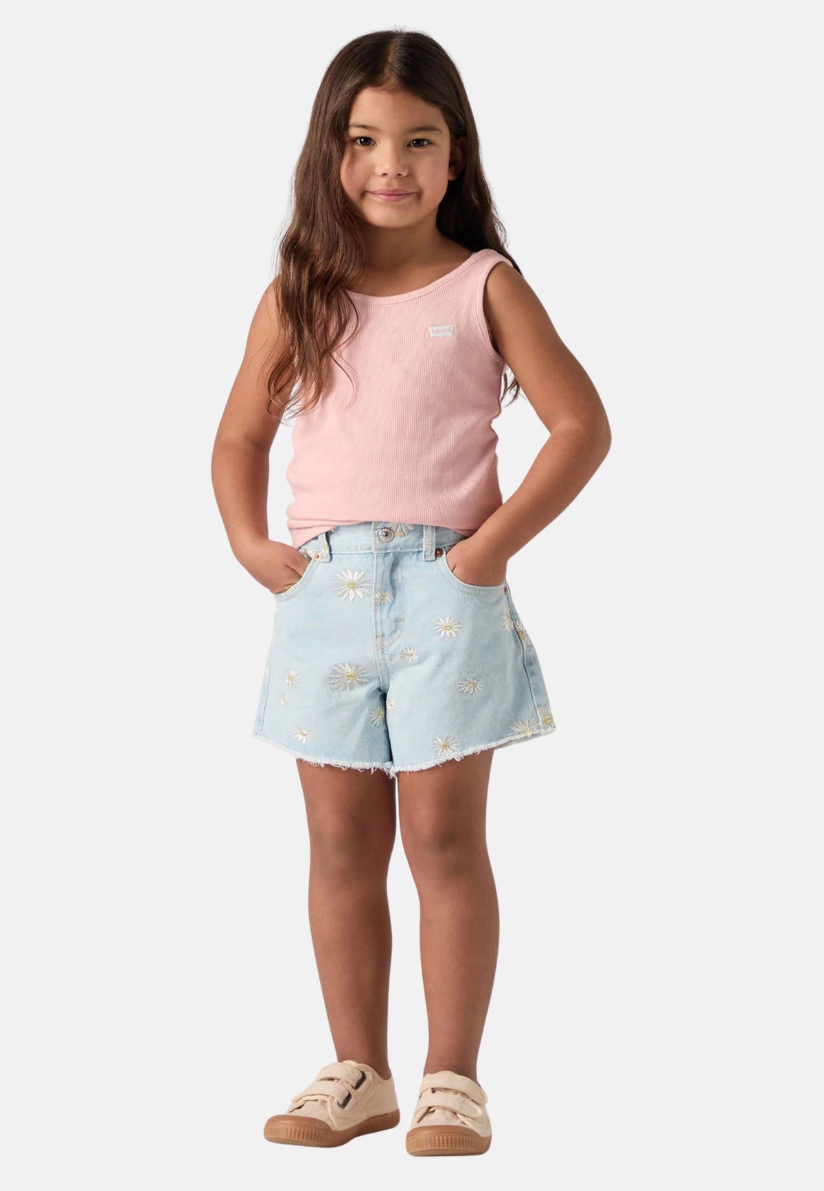 LVG DAISY DENIM A LINE SHORT - LIGHT SUGAR