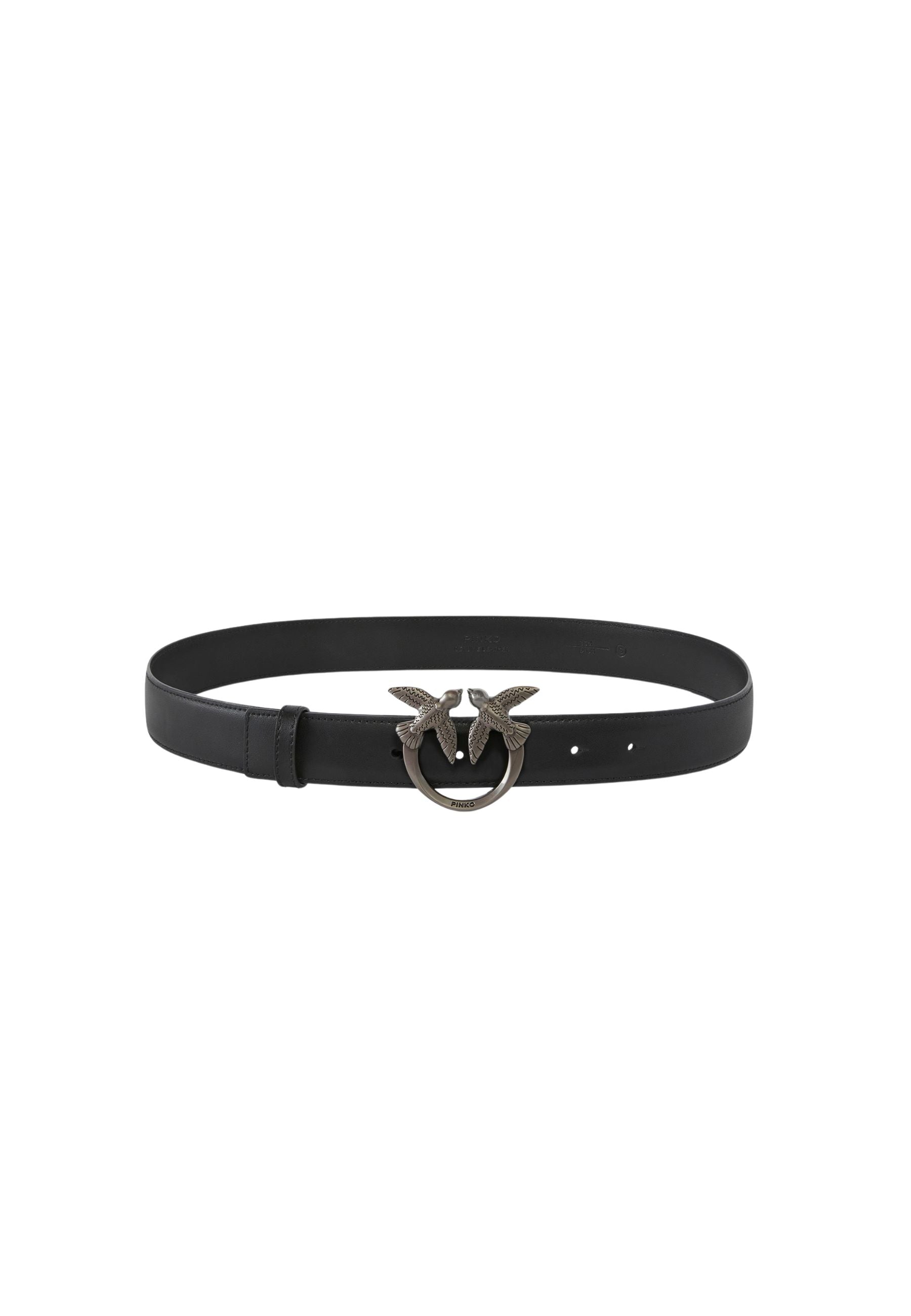 LOVE BERRY H3 BELT. LOW VITELLO SETA - BLACK-ARGENTO