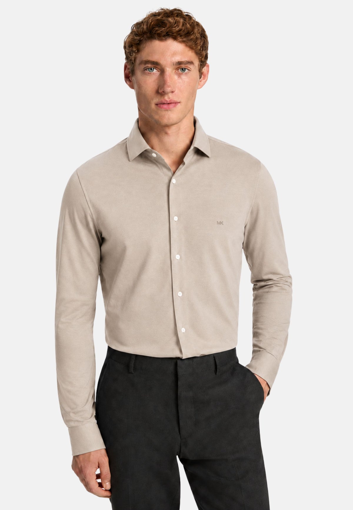 JAPANESE PERFORM KNIT SLIM SHIRT - SAND
