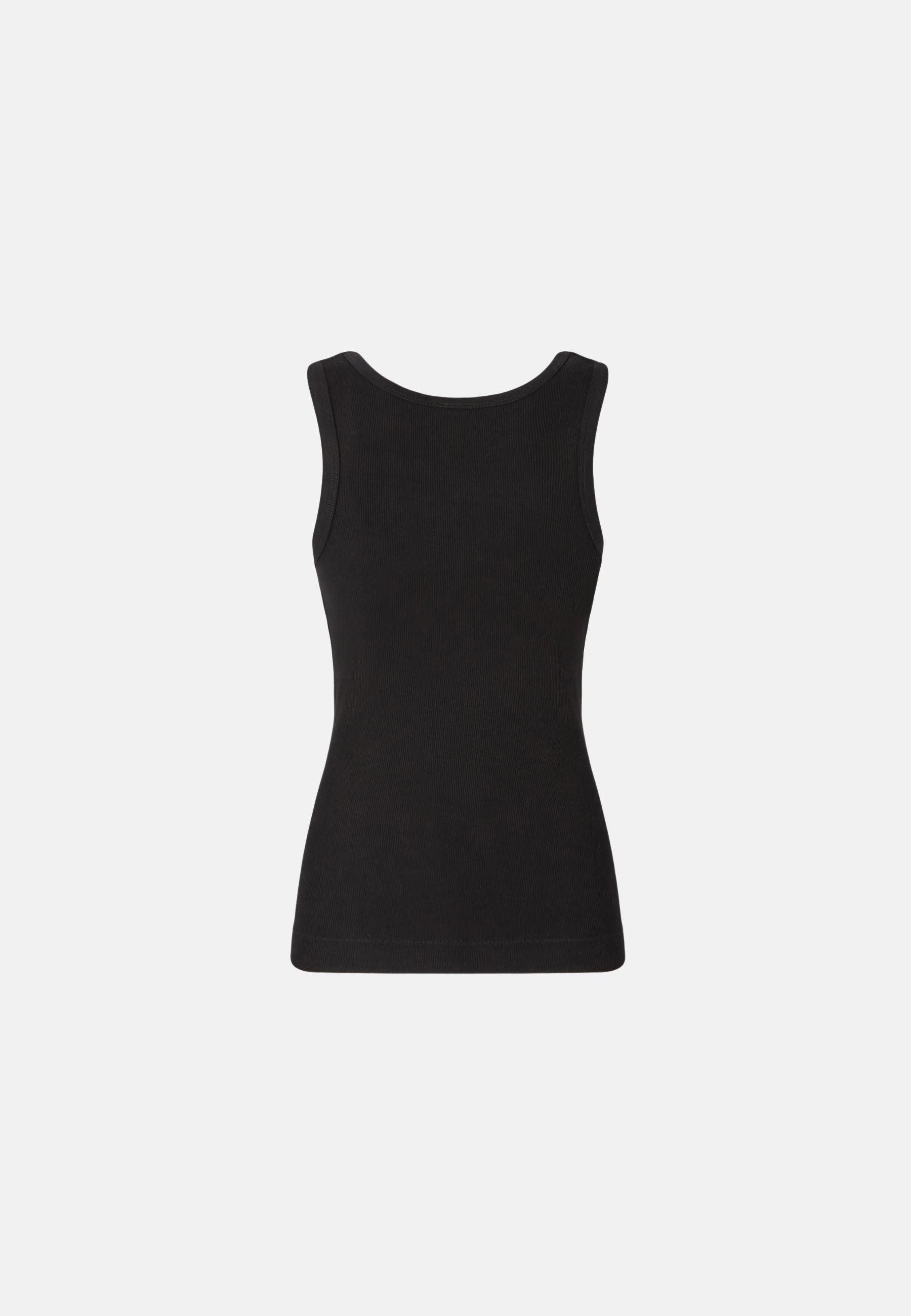 CALCOLATORE CANOTTIERA COSTINA COTONE LOGO METAL - BLACK