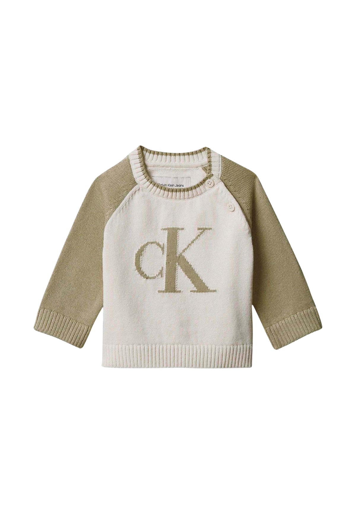 SEASONAL MONOGRAM RAGLAN SWEATER - TOFU