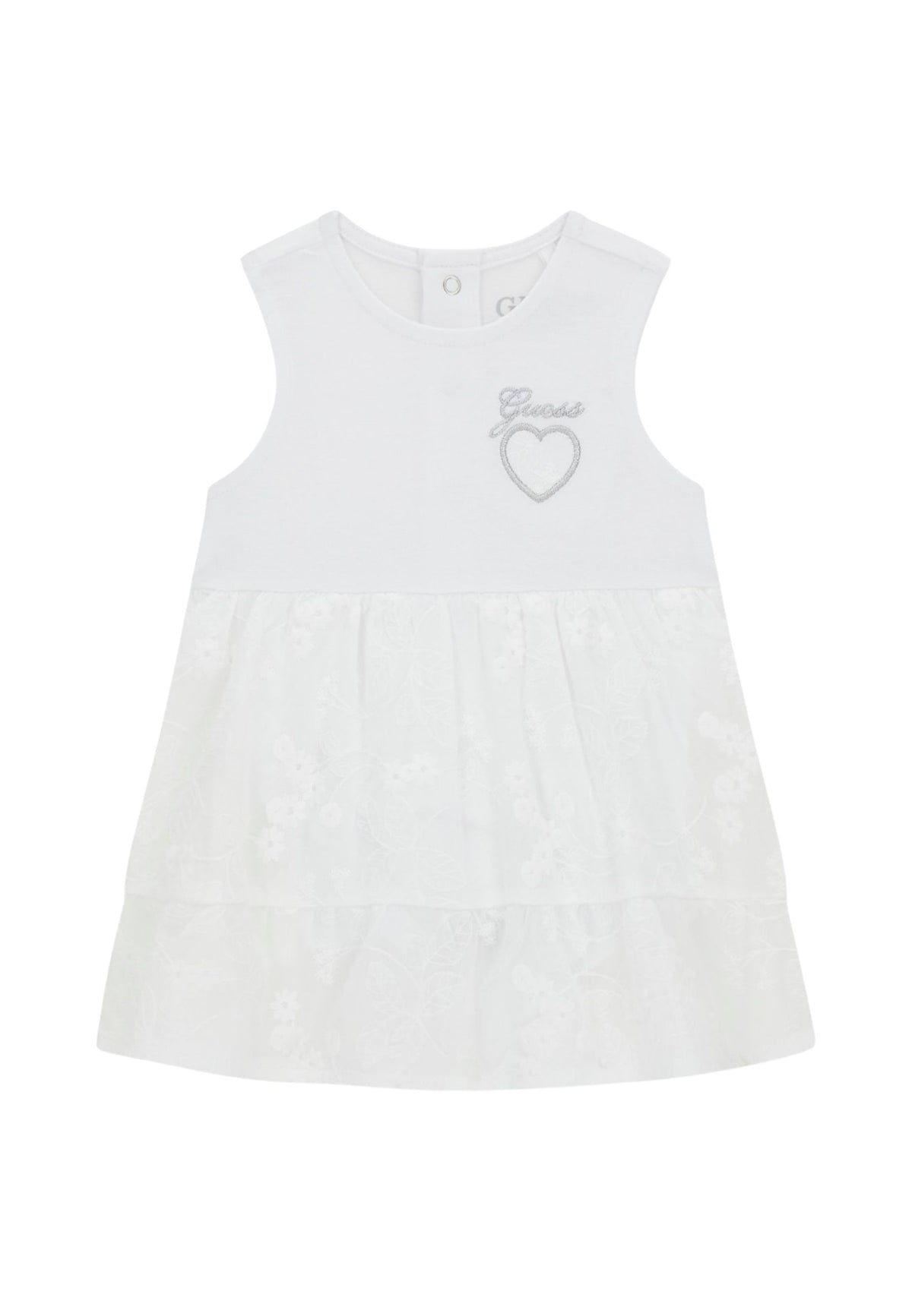 MIXED FABRIC DRESS BODYSUIT - PURE WHITE