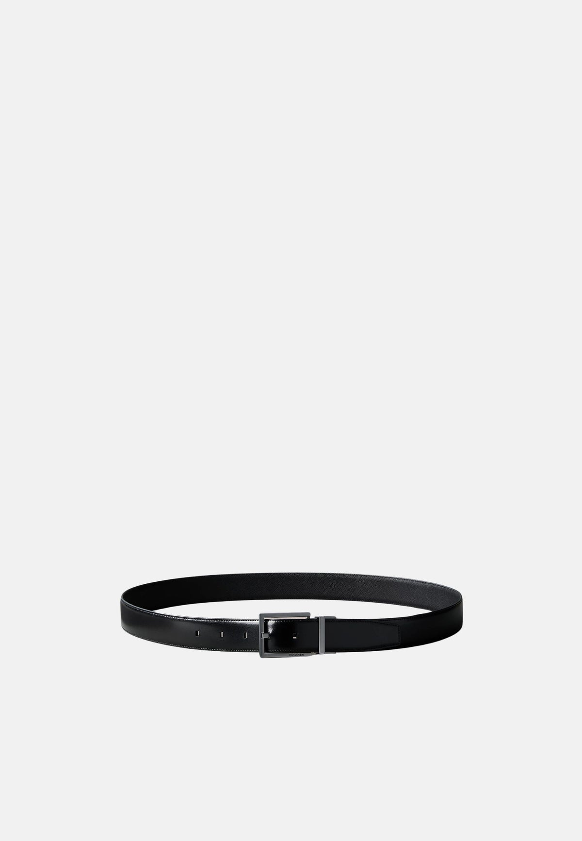 SQUARE BUKLE 32MM REV/ADJ - BLACK/CK DARK BROWN