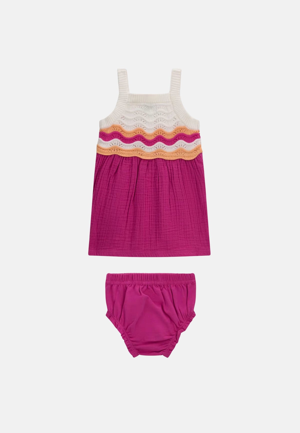SL CROCHET DRESS+PANT - PURPLE LINK AND ORANGE